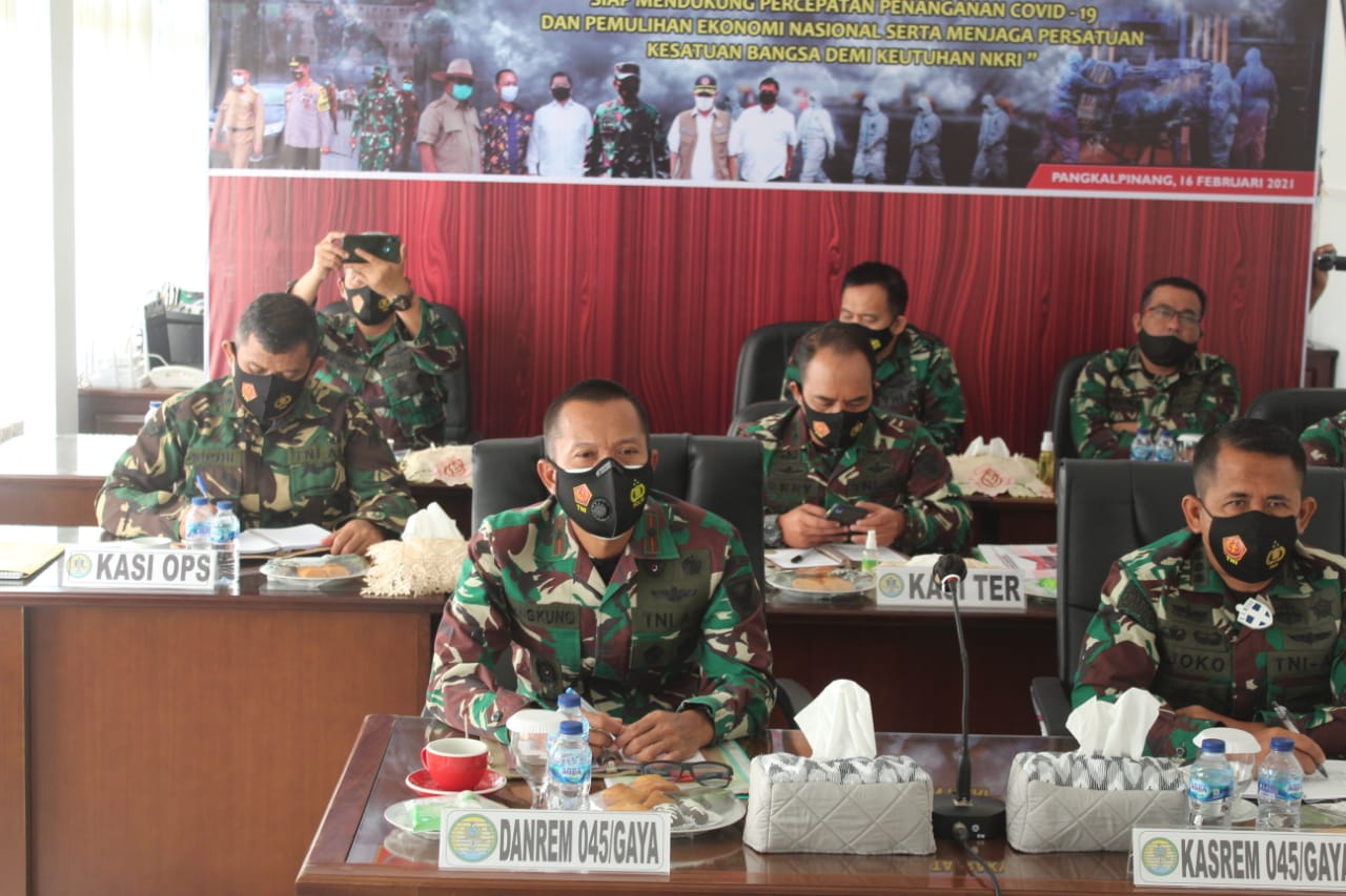 Danrem 045/Garuda Jaya Ikuti Rapim TNI Tahun 2021.
